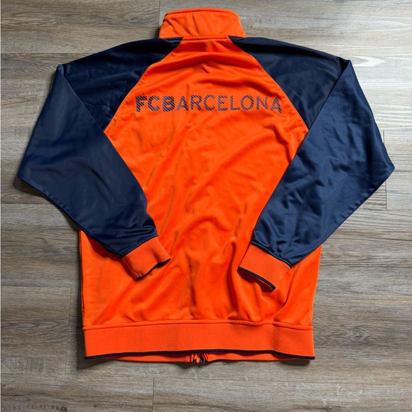 FC Barcelona Mens Size L Orange Jacket Authentic Pockets Official Merchandise - Picture 11 of 12